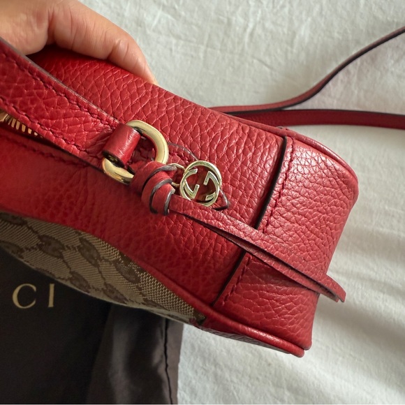 Gucci Monogram Mini Bree Messenger Bag in Red and tan - Picture 6 of 13